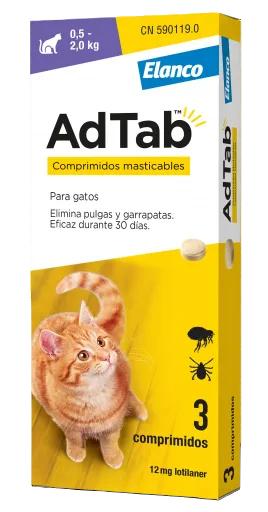 AdTab Comprimidos Masticables Antiparasitarios Gatos 0.5 / 2 kg