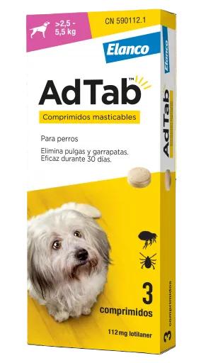 AdTab Comprimidos Masticables Antiparasitarios Perros de 2,5 / 5,5 Kg