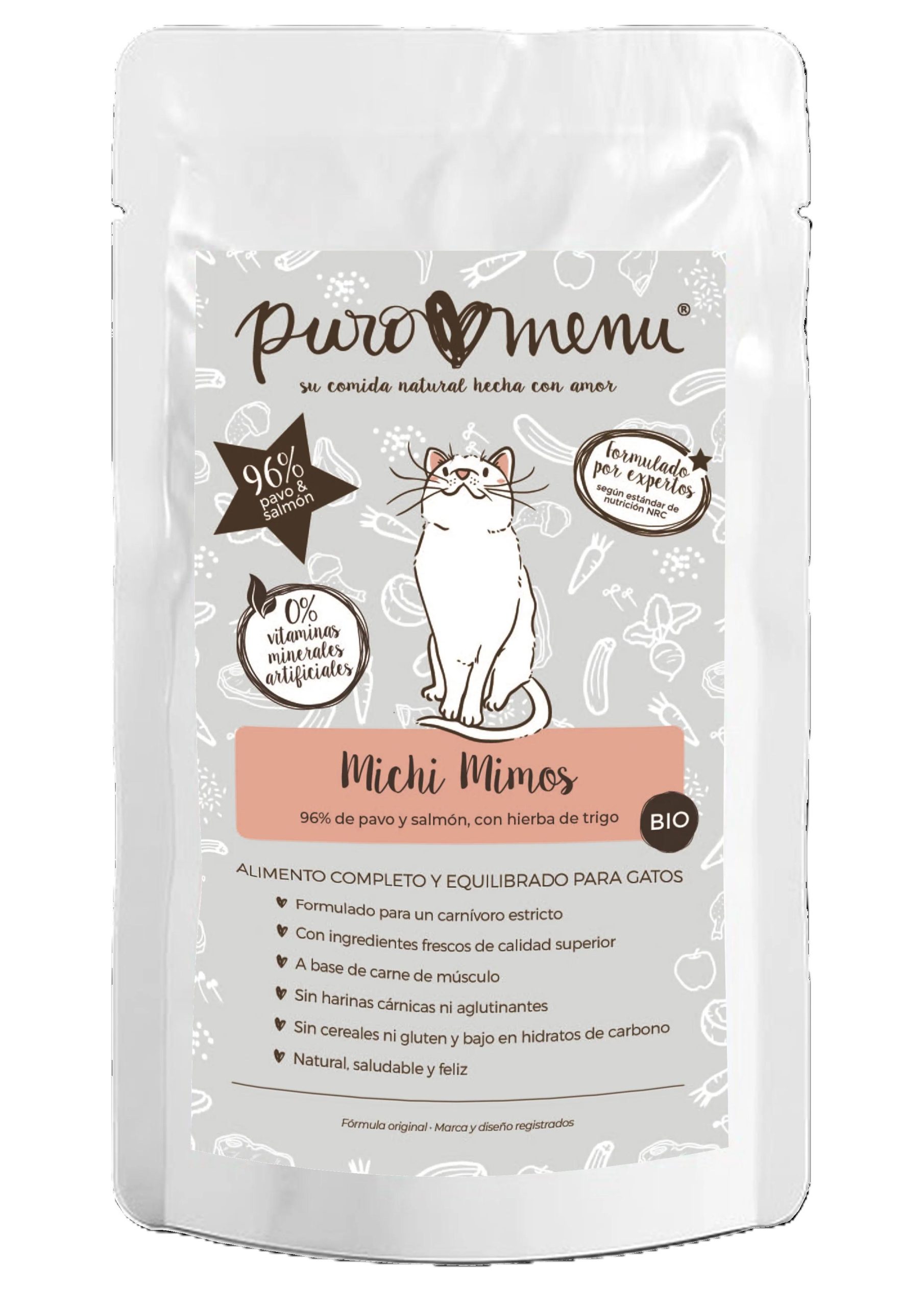 Puro Menú Michi Mimos BIO (Pavo y Salmón) Gato
