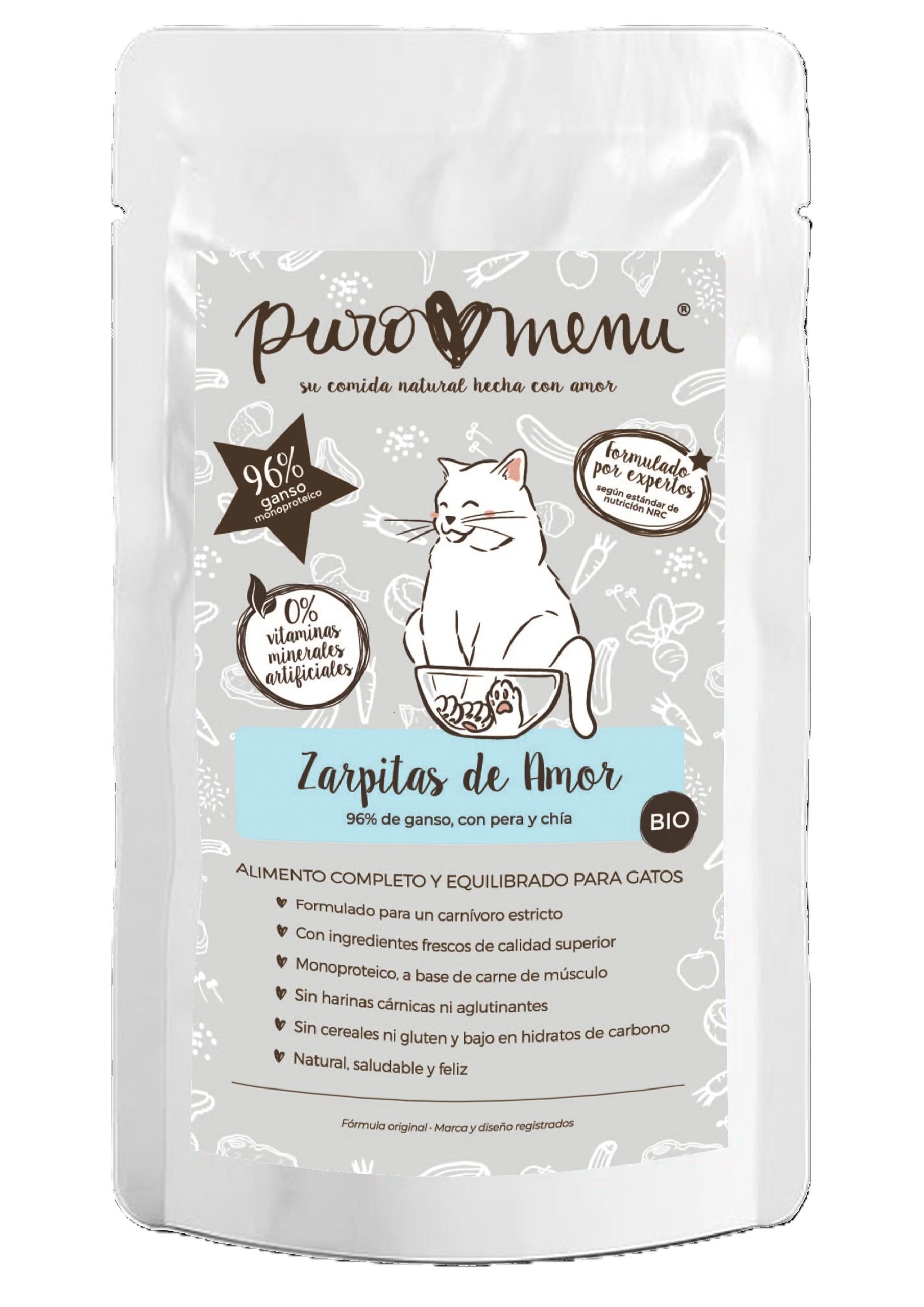 Puro Menú Zarpitas de amor BIO (Ganso) Gato Adulto
