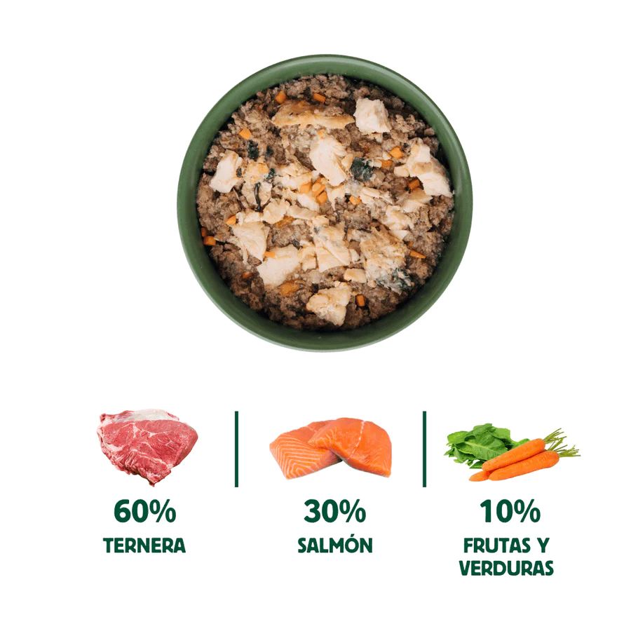 Wild Balance Lata de Salmón y Ternera para perros Filosofía BARF - Imagen 3