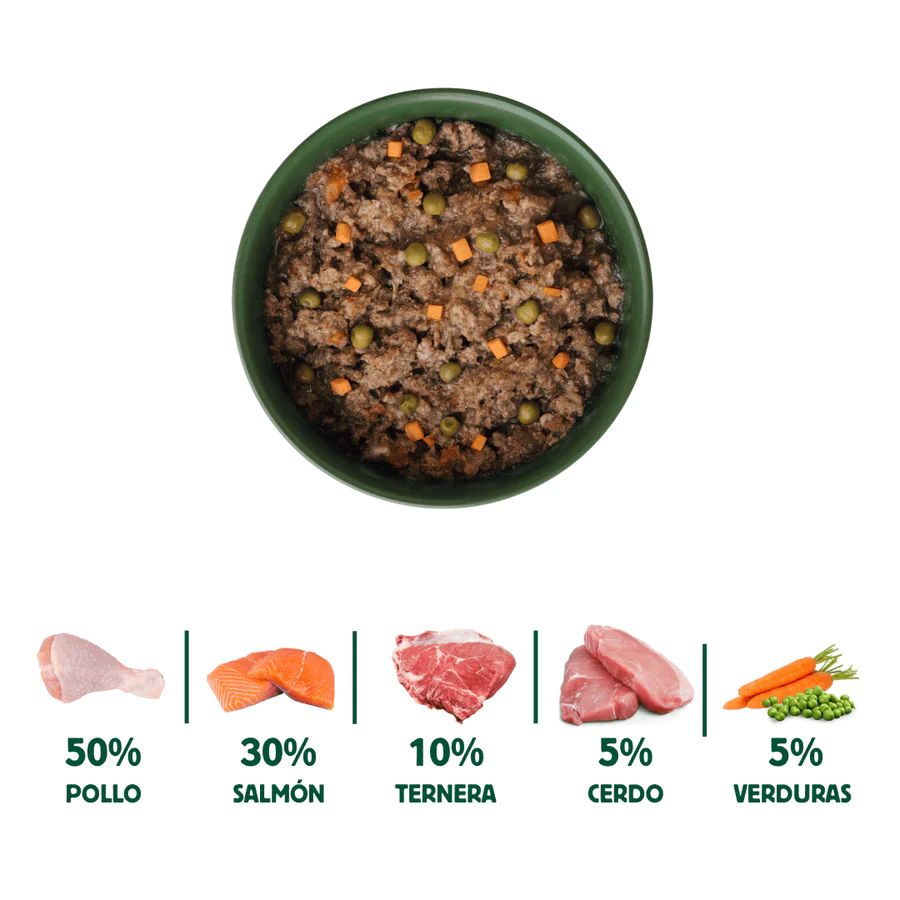 Wild Balance Lata Guiso del Pescador con Salmón y Cerdo para perros Receta del chef - Imagen 3
