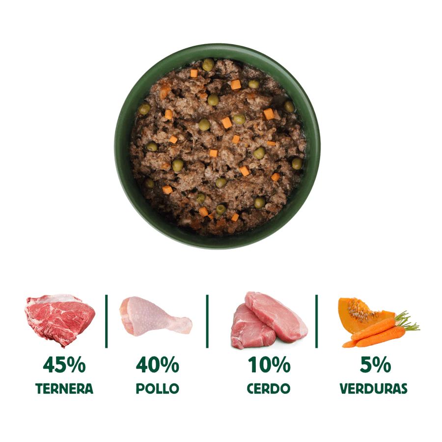 Wild Balance Lata de Ragut tradicional de Ternera y Pollo para perros Receta del chef - Imagen 3