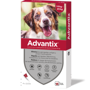 Advantix Pipetas Spot On Perro de 10 / 25 kg