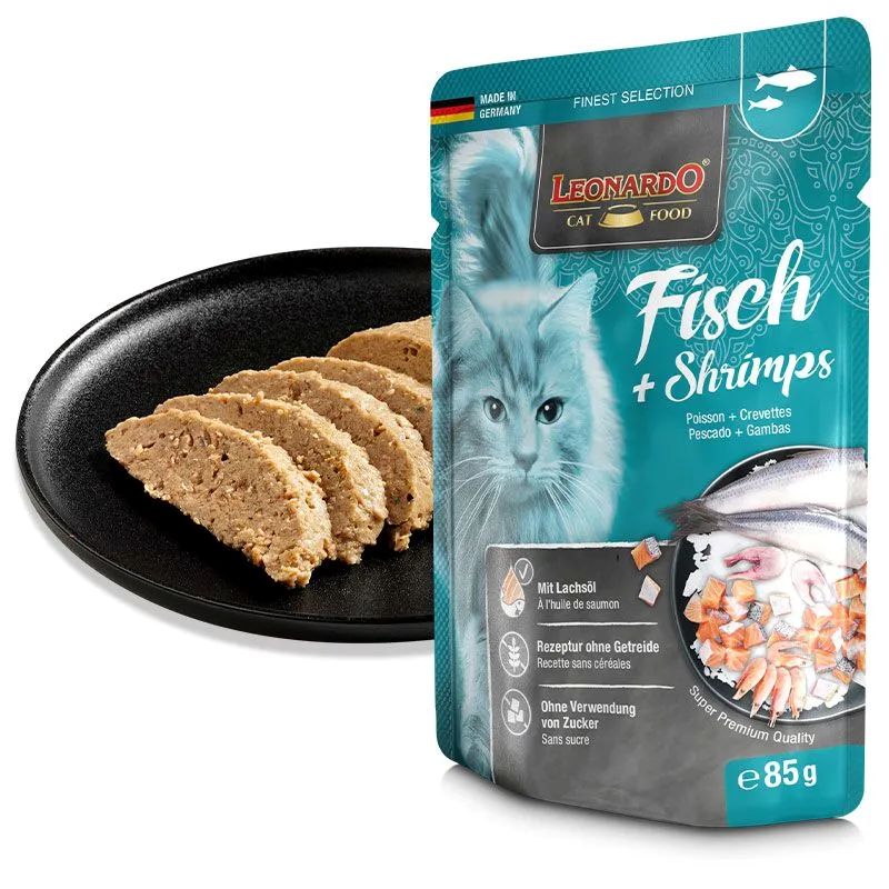 Leonardo Finest Selection Pescado + Gambas Gato Adulto - Imagen 2