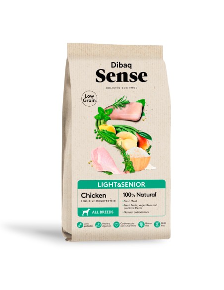 Dibaq Sense Low Grain Pollo Light Perro Senior