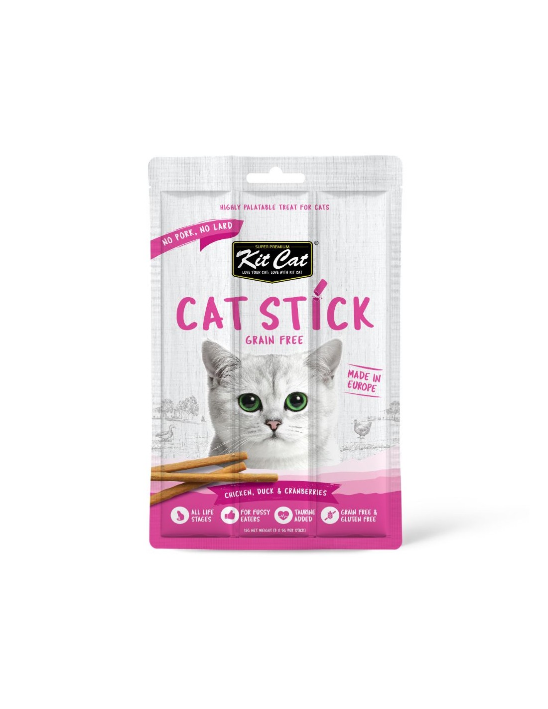 Kit Cat Stick Pollo, Pato & Arandanos Gato